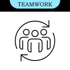 Teamwork Line Editable Icons set. Vector illustration in modern thin line style of business icons: Collaboration, Research, Meeting and more. Pictograms and infographics for mobile apps