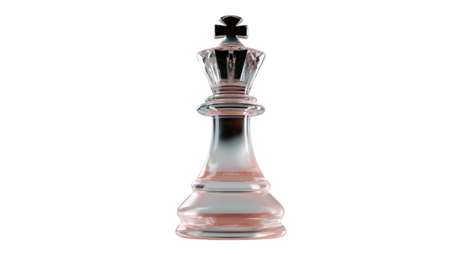 Regal King: The intricate detail and artistic beauty of a crystal king chess piece, signifying strategy, power, and the art of making calculated moves.