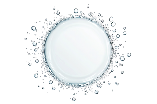 Circular water splash, centered, white liquid - Powered by Adobe