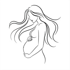 pregnancy logo pregnant woman maternal vector illustration