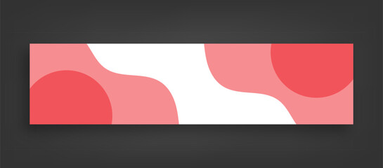 red and white abstract linkedin banner design