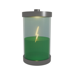 Glowing Lightning Bolt Inside Half-Full Battery Icon