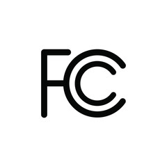 FCC Black Icon Vector.