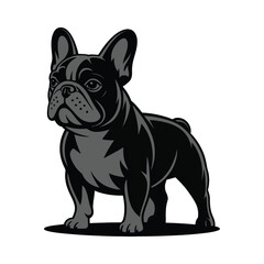 Cute Standing French Bulldog Silhouette Illustration for Dog Breed Themed Creative Designs