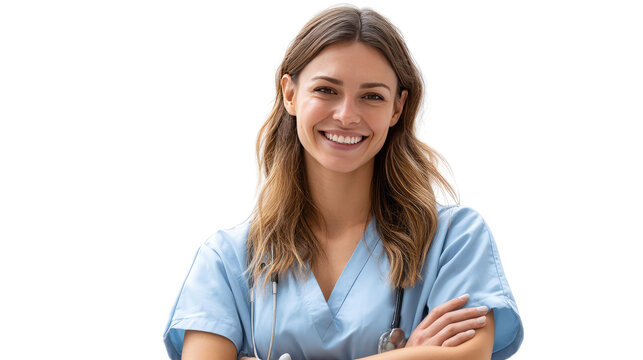 Smiling Medical Professional: Portrait of a cheerful and compassionate medical professional, exuding confidence and warmth in a clean, bright environment, embodying health, and wellness.