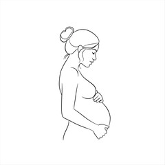 pregnancy logo pregnant woman maternal vector illustration