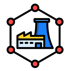 Industrial Connectivity  Icon Element For Design	