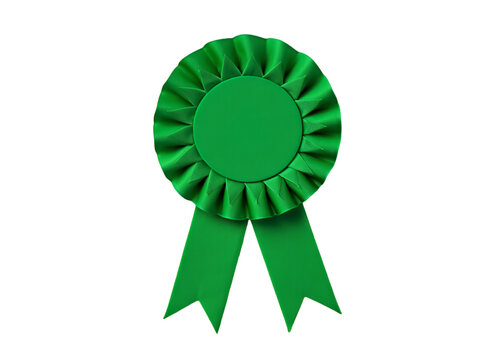 green award ribbon rosette  on transparent background  - Powered by Adobe