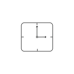 Square clock line icon. linear style sign for mobile concept and web design.