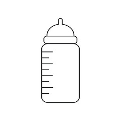 Feeding Bottle vector outline illustration. baby toys icon