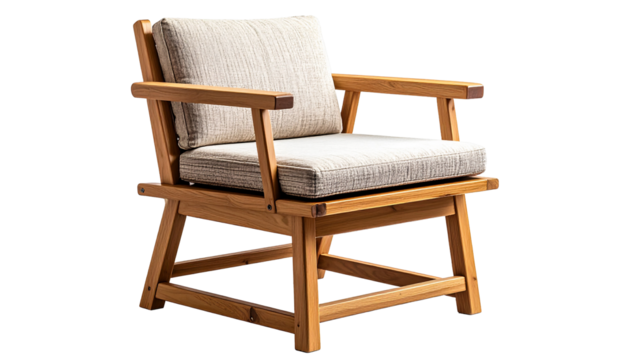 Low wooden floor chair (zaisu) with fabric seat, Japanese minimalist design