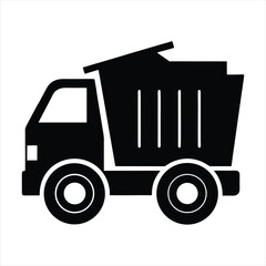 
Black Silhouette Dump Truck Garbage Truck Stencil Vector