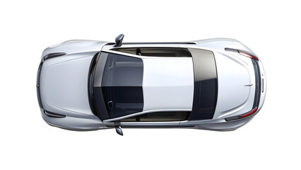 Car Top View &ndash; Minimal Overhead Vehicle Perspective on Pure White Background

