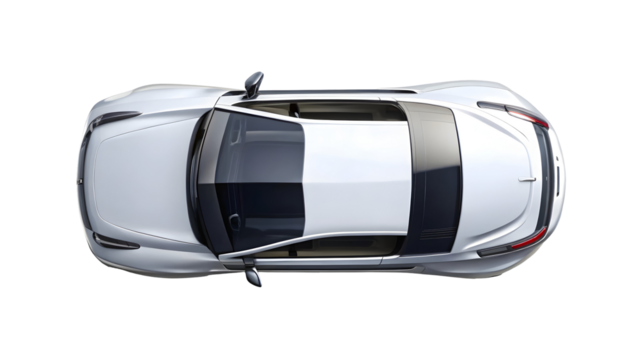Car Top View – Minimal Overhead Vehicle Perspective on Pure White Background

