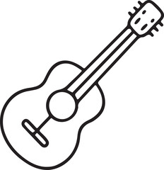 Simple black and white acoustic guitar illustration perfect for music or instrument designs