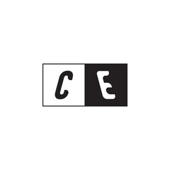 Monogram Logo Design Unique Simple Bold CE Initial Alphabet Vector Alphabet