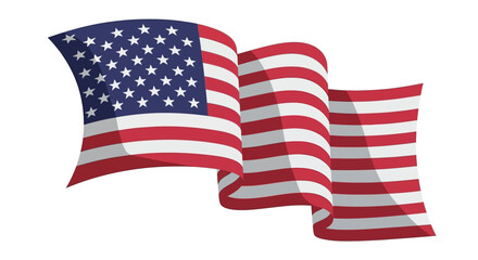 Waving American Flag Independence Day Vector Illustration