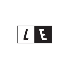 Obraz premium Monogram Logo Design Unique Simple Bold LE Initial Alphabet Vector Alphabet