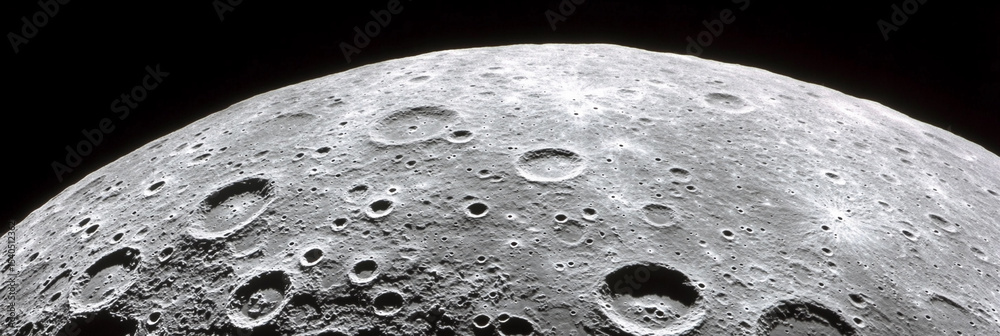 Aufkleber close-up view of the moon's cratered surface at night generative ai