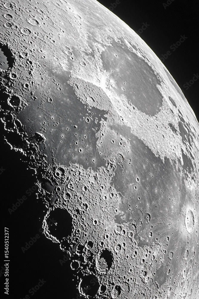 Aufkleber close-up view of the moon showcasing surface details generative ai