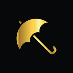 gold color umbrella icon , template, flat, design, vector, illustrations, education, style, trendy, collections