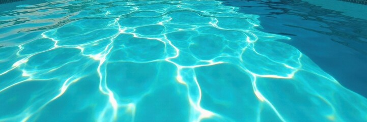 Sun-dappled turquoise pool water, abstract texture , image, shine, idyllic