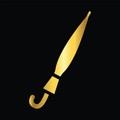 gold color umbrella icon , template, flat, design, vector, illustrations, education, style, trendy, collections