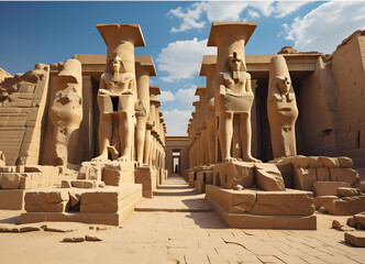 ancient egyptian obelisk in karnak temple egypt