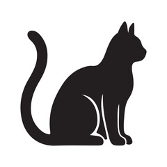 Fototapeta premium Sitting cat silhouette vector illustration design on white background.