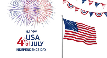 Celebrating Independence Day Fireworks, Flags, and Festive Decorations