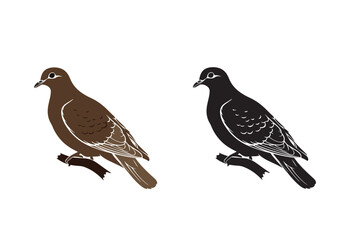 Silhouette vector illustration of dove