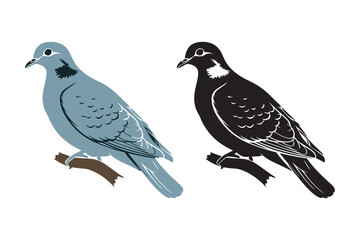 Silhouette vector illustration of dove