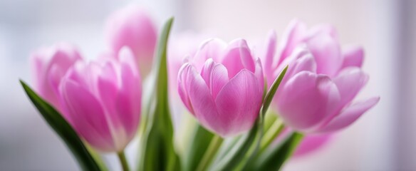 The Delicate Beauty of Pink Tulips in a Soft Floral Arrangement