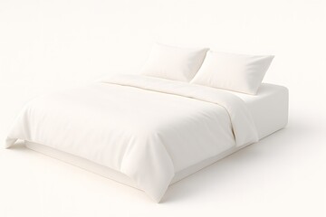 Modern Minimalist Bed with White Bedding in Simple Room Design