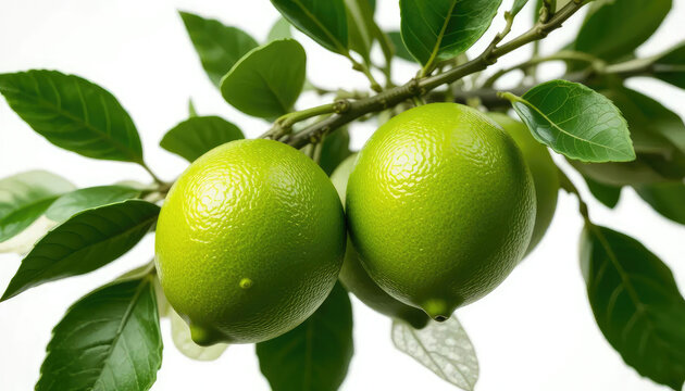 Lime Fruits Hanging from Stem