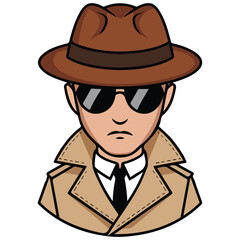 sleuth sketch isolated vector illustration on white background