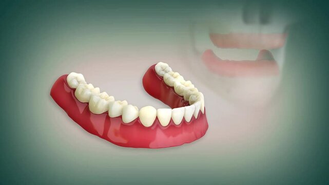 Removable full and partial denture.Awesome dental 3D animation.