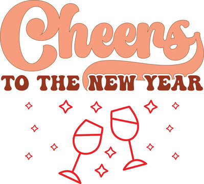 Cheers to the New Year Festive Toast Design for Celebration - Powered by Adobe