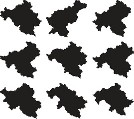 Obraz premium Tajikistan map black silhouette vector style with white background