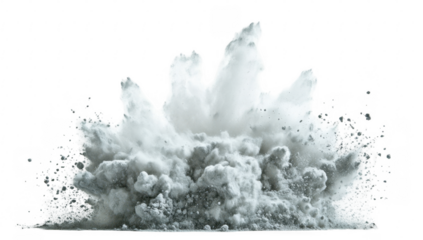 Abstract Explosion Cloud, White Grey Smoke Burst