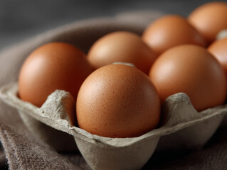 Eggs in carton.