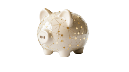 Piggy bank with solid color background used for savings and financial concepts isolated on white background
