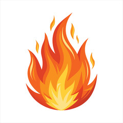Vibrant Cartoon Fire Flame Clipart Vector