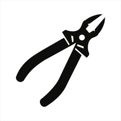 Black Silhouette Plier Tool Icon Vector