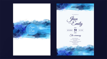 wedding invitation cards, watercolor textures and fake gold splashes for a luxurious touch	
