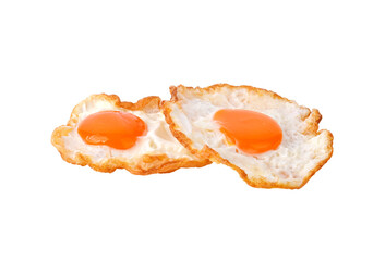 Fried sunny side up egg stacked on top of each other on transparent png