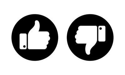 Like Dislike icon set Thumb down Thumb up	
