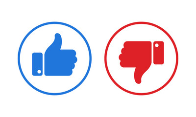 Like Dislike icon set Thumb down Thumb up	
