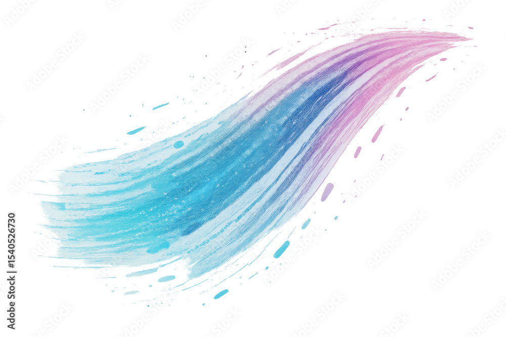 Poster colorful brush strokes creating a vibrant, dynamic design element with textured layers on a transpar