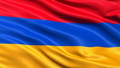 Armenian flag background with fluttering texture